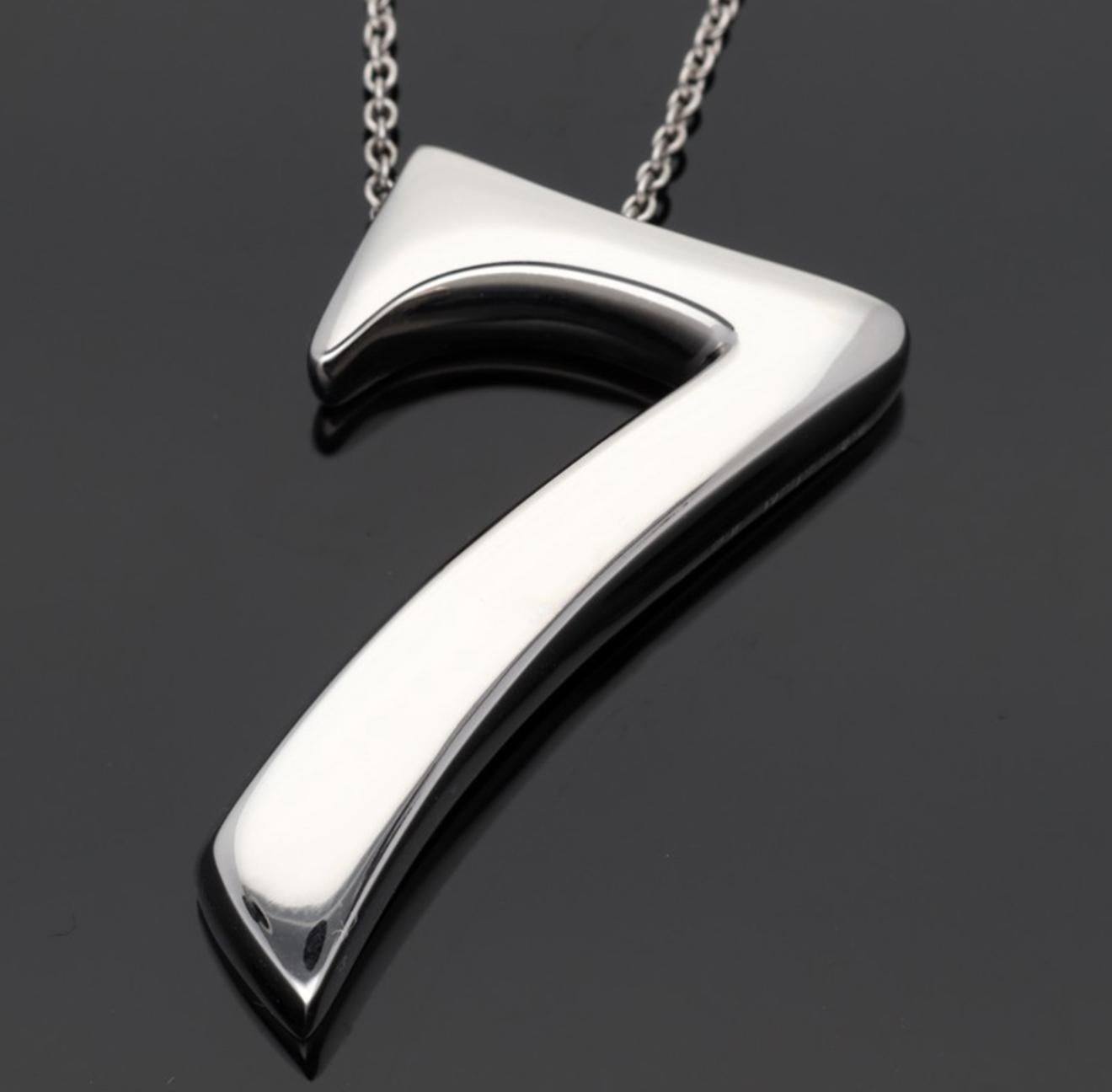 FRANCK MULLER Collana con numero di talismano in oro bianco 18 carati No.7 in vendita 5