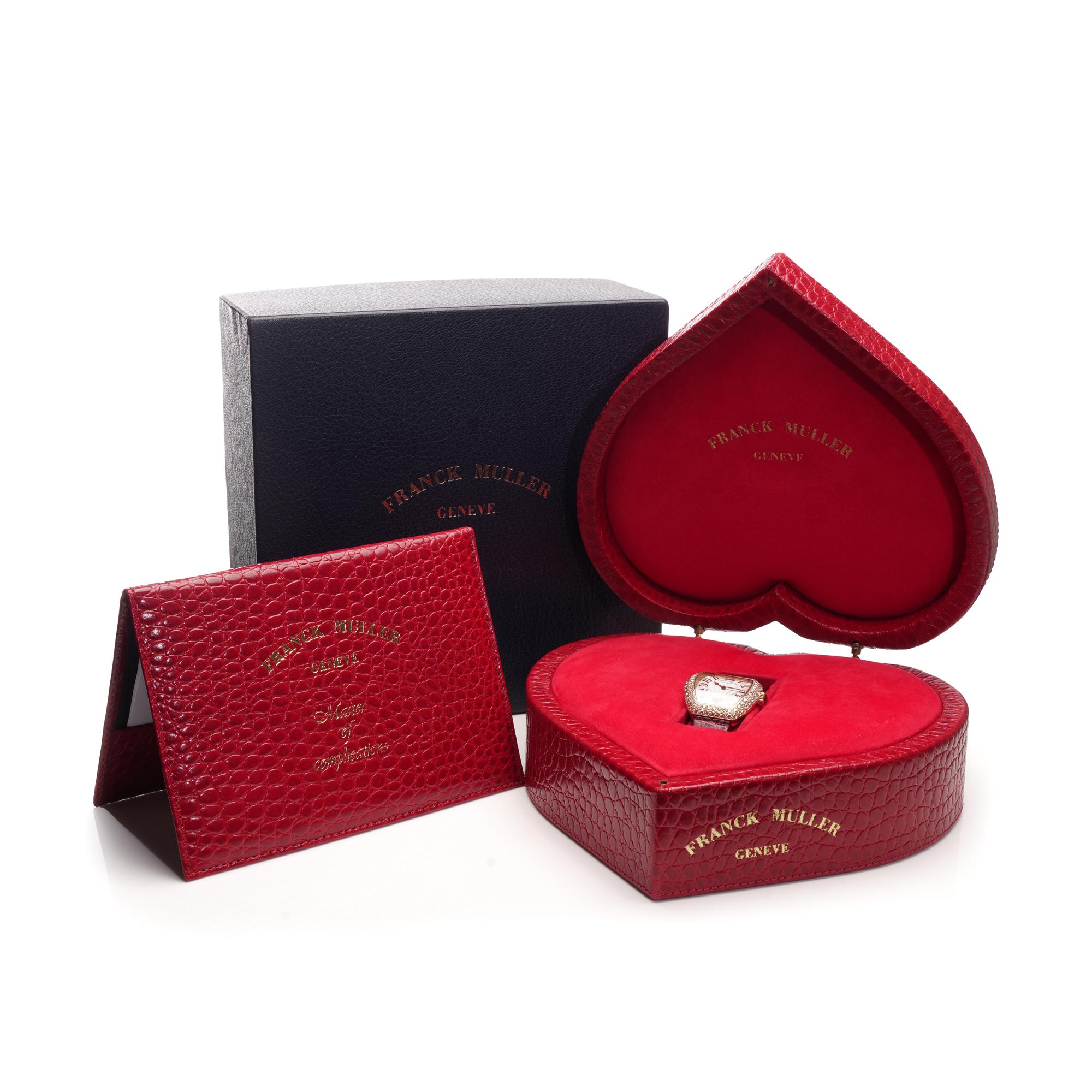 Taille brillant Franck Muller Quartz cœur pour femmes en or 18 carats, réf. 5002MQZC6H D2 en vente