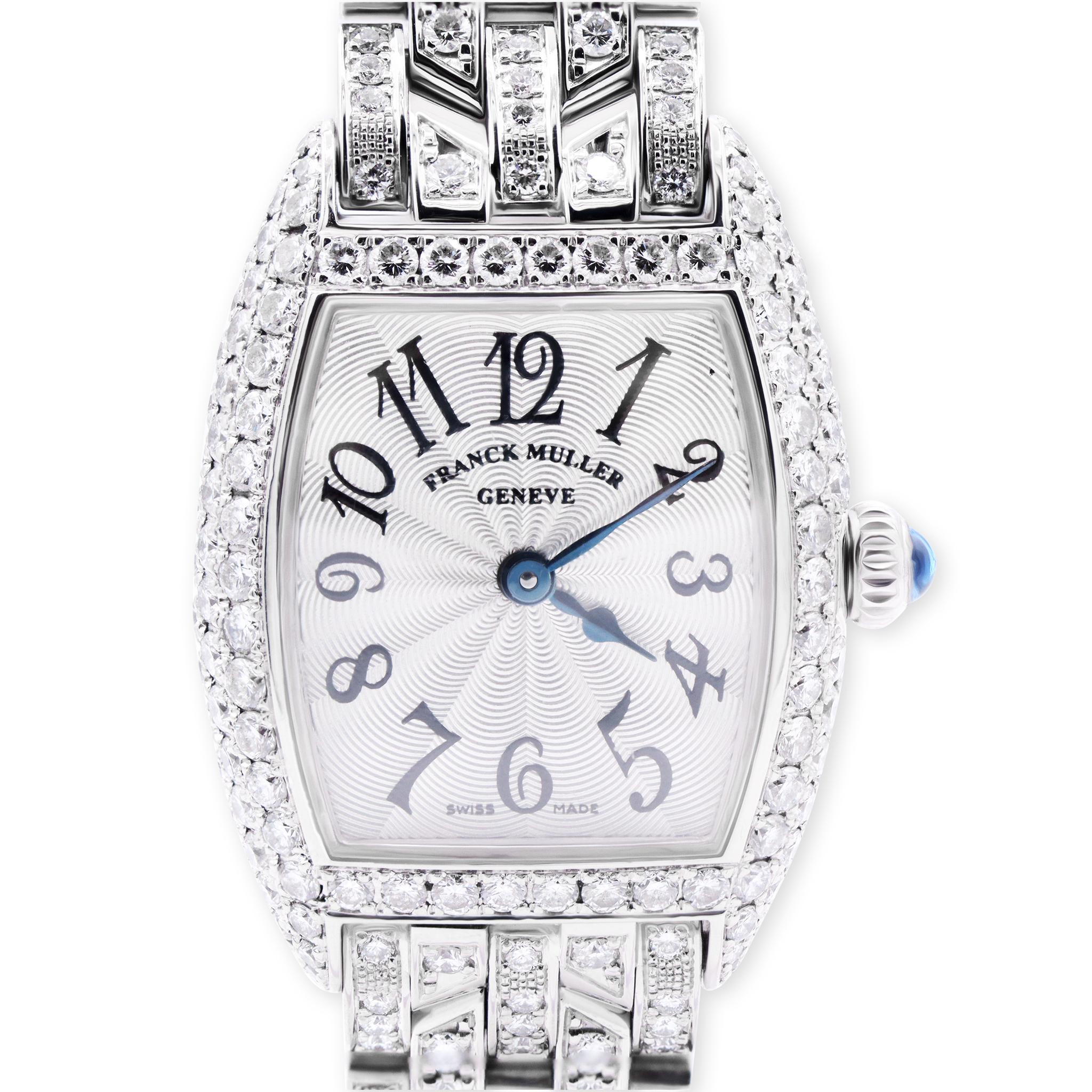 Franck Muller 2500QZD  Cintrée Curvex  Montre en or 18K White Factory Diamonds 1