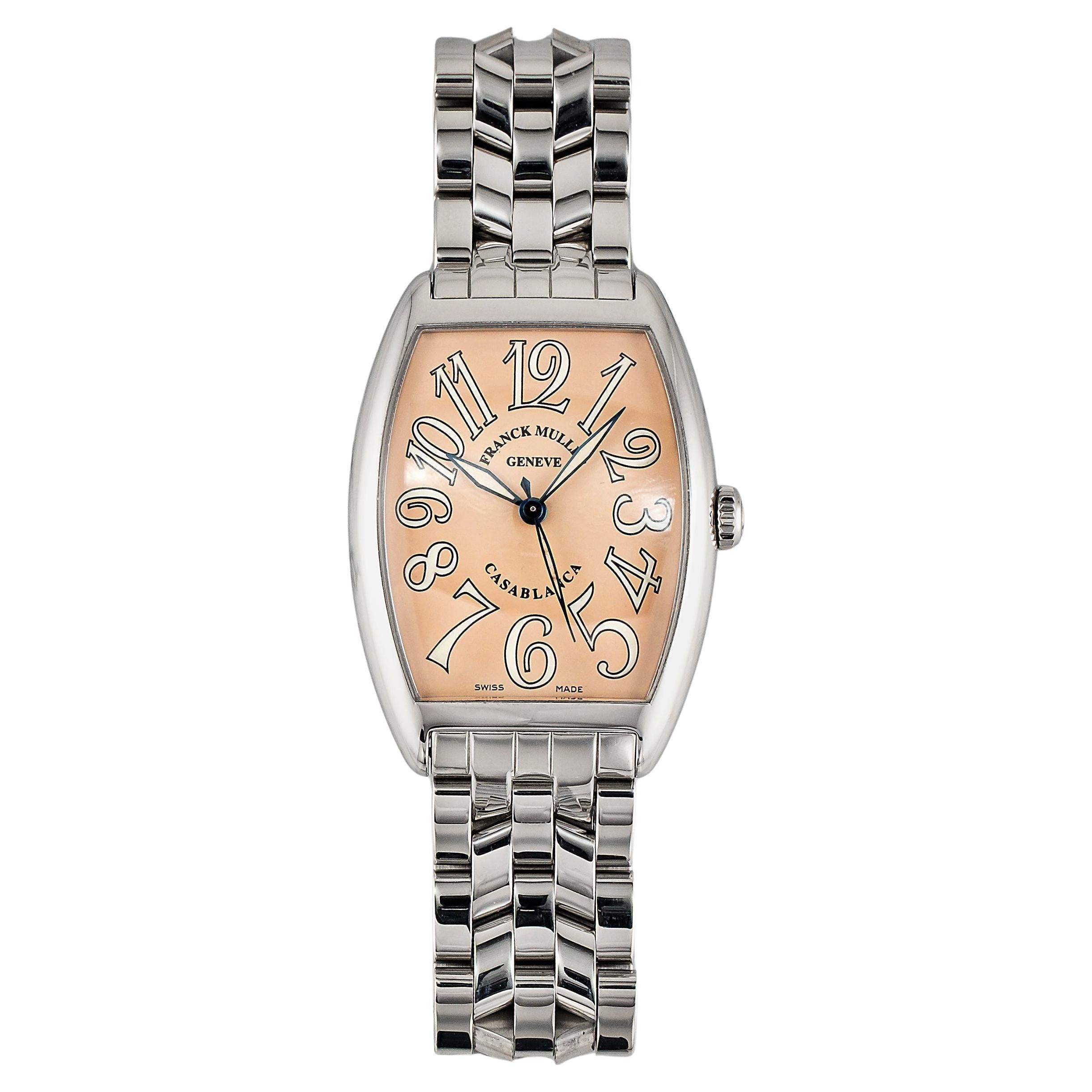 Reloj Franck Muller 2852 Esfera árabe salmón de acero, años 90