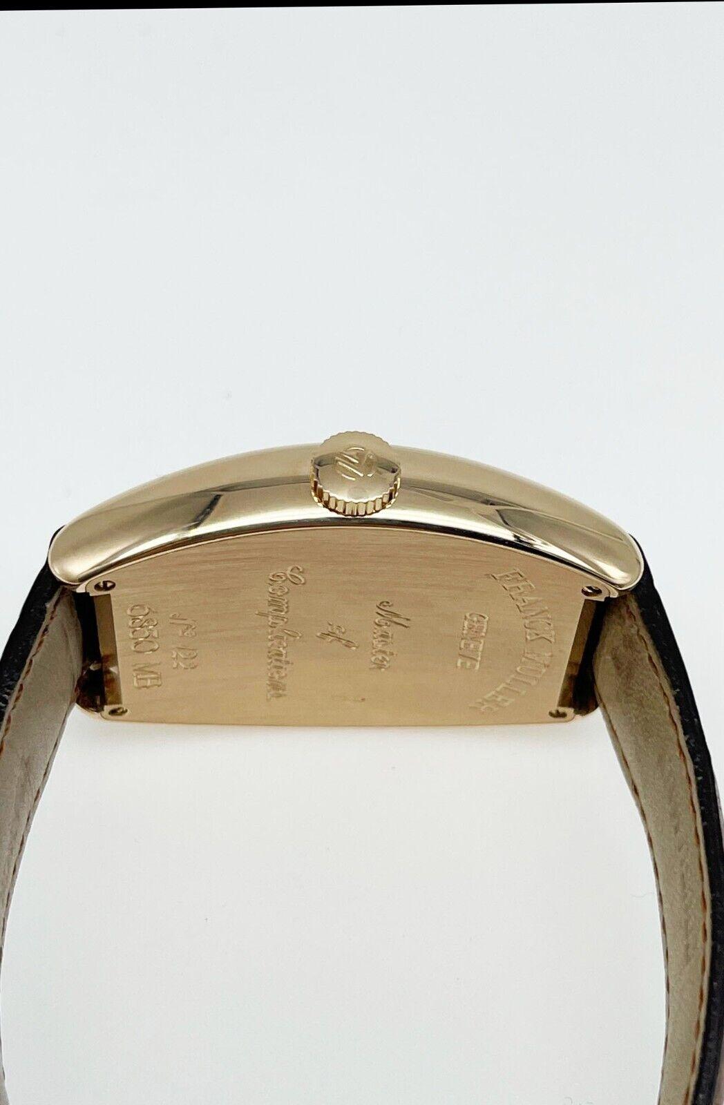 Franck Muller 6850 MB Master Banker Boîte de bracelet en cuir et or rose 18 carats en vente 1