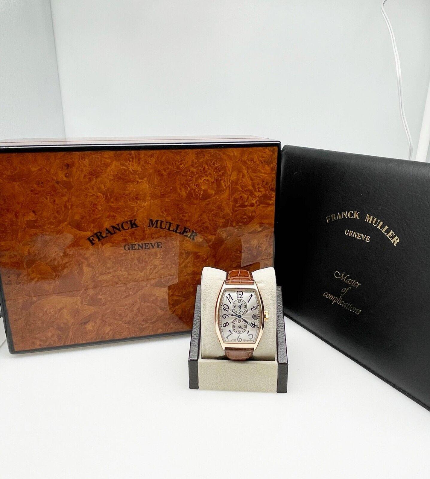 Franck Muller 6850 MB Master Banker Boîte de bracelet en cuir et or rose 18 carats en vente 3