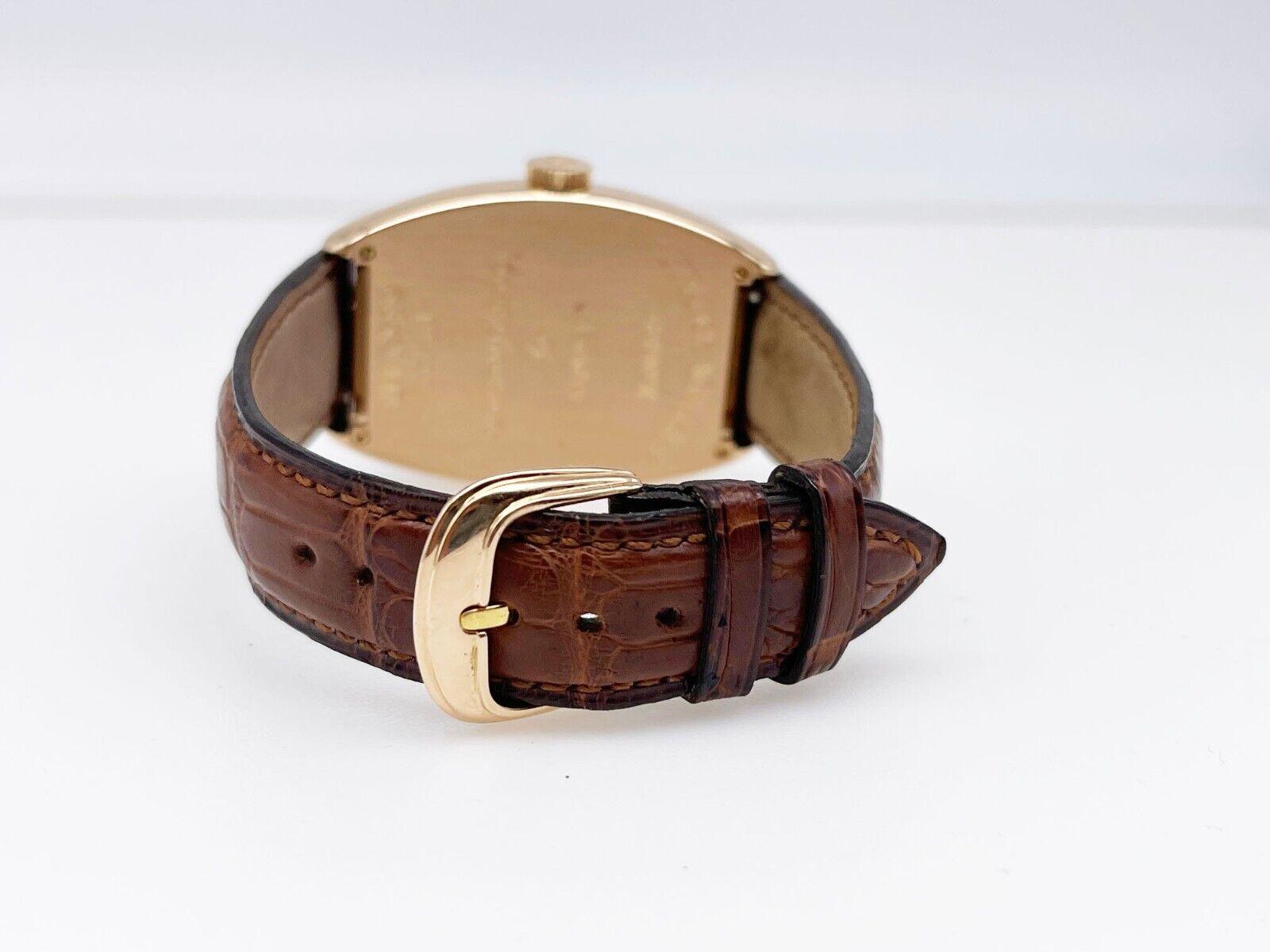 Franck Muller 6850 MB Master Banker Boîte de bracelet en cuir et or rose 18 carats en vente 4