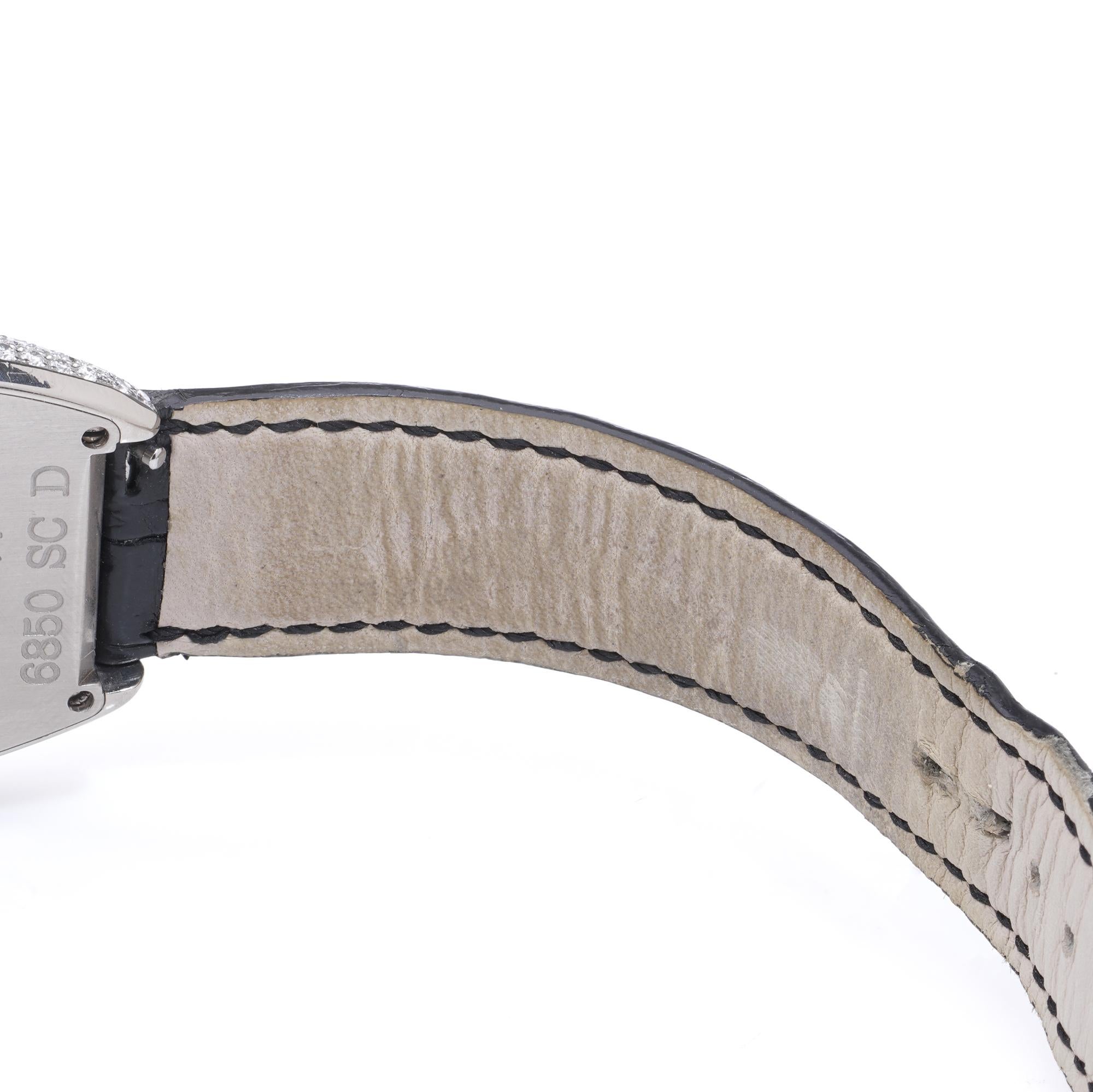 Franck Muller 6850 SC D - Or blanc 18kt avec lunette en diamant d'usine en vente 1