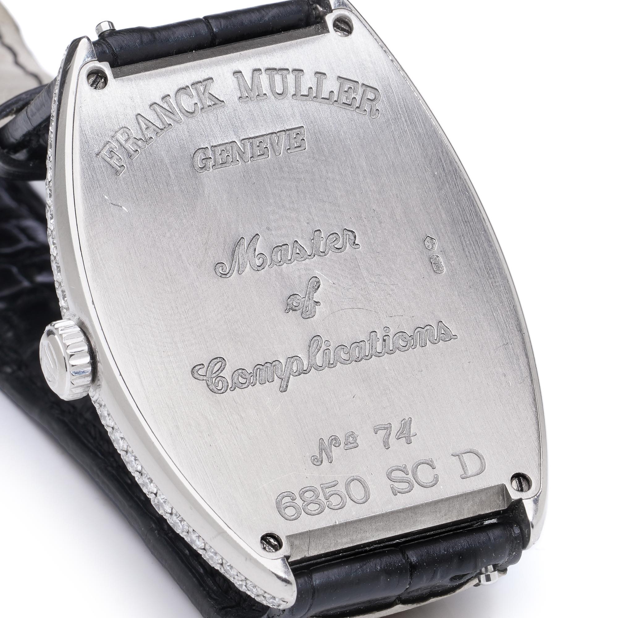 Franck Muller 6850 SC D - Or blanc 18kt avec lunette en diamant d'usine en vente 2