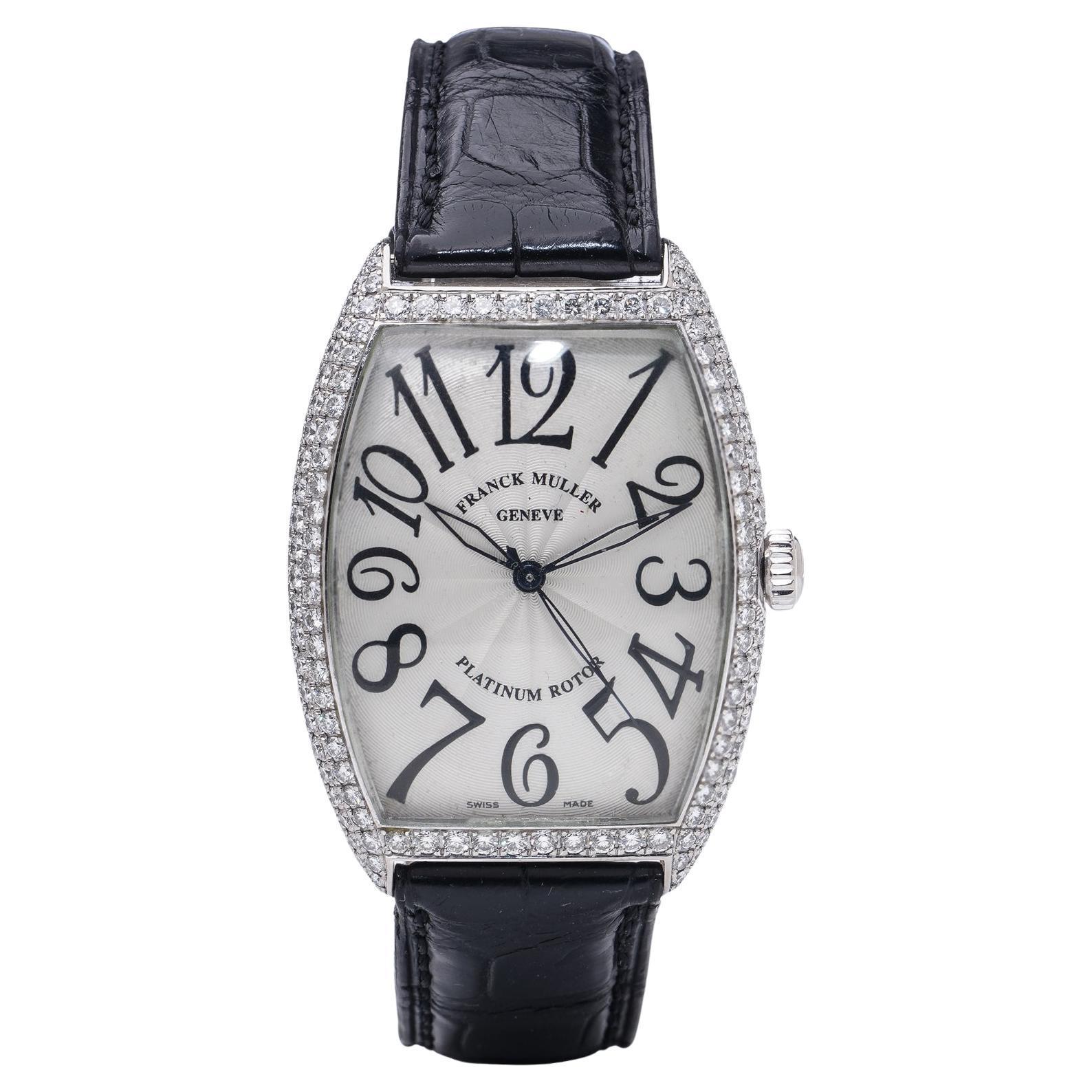Franck Muller 6850 SC D - Or blanc 18kt avec lunette en diamant d'usine