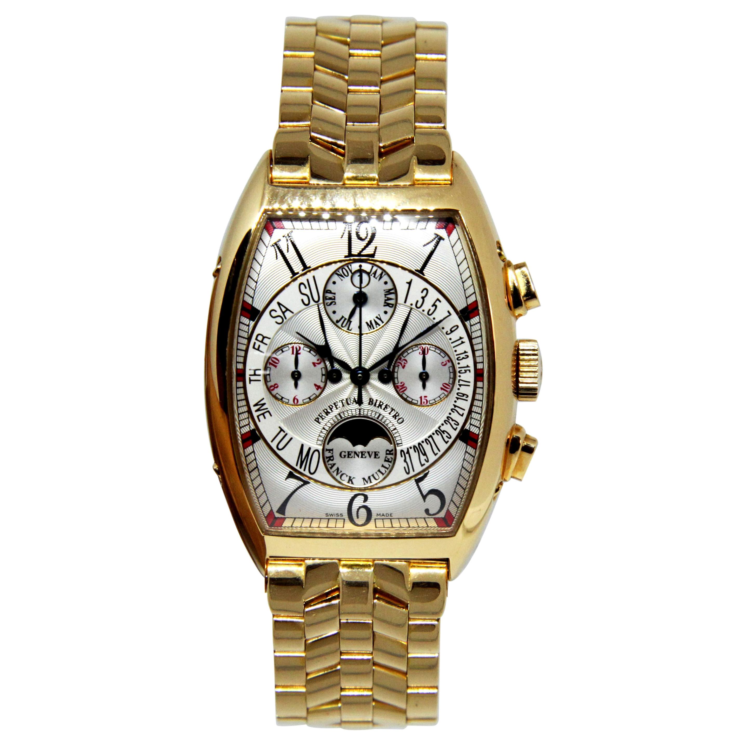 Franck Muller Bi-Retrograde Perpetual Moonphase Calendar Chronograph Wrist Watch
