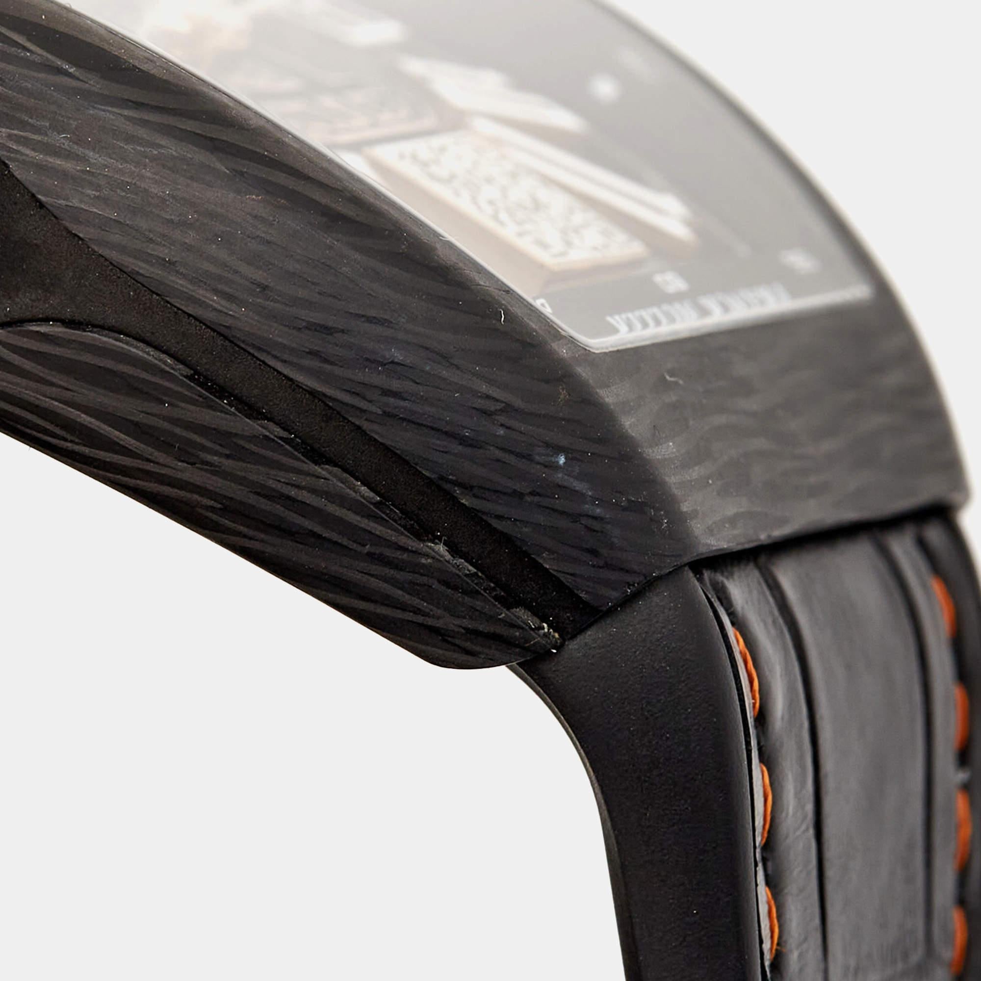 Franck Muller Black Carbon Alligator Vanguard Encrypto V45SVDTBTC Men's Wristwat 2
