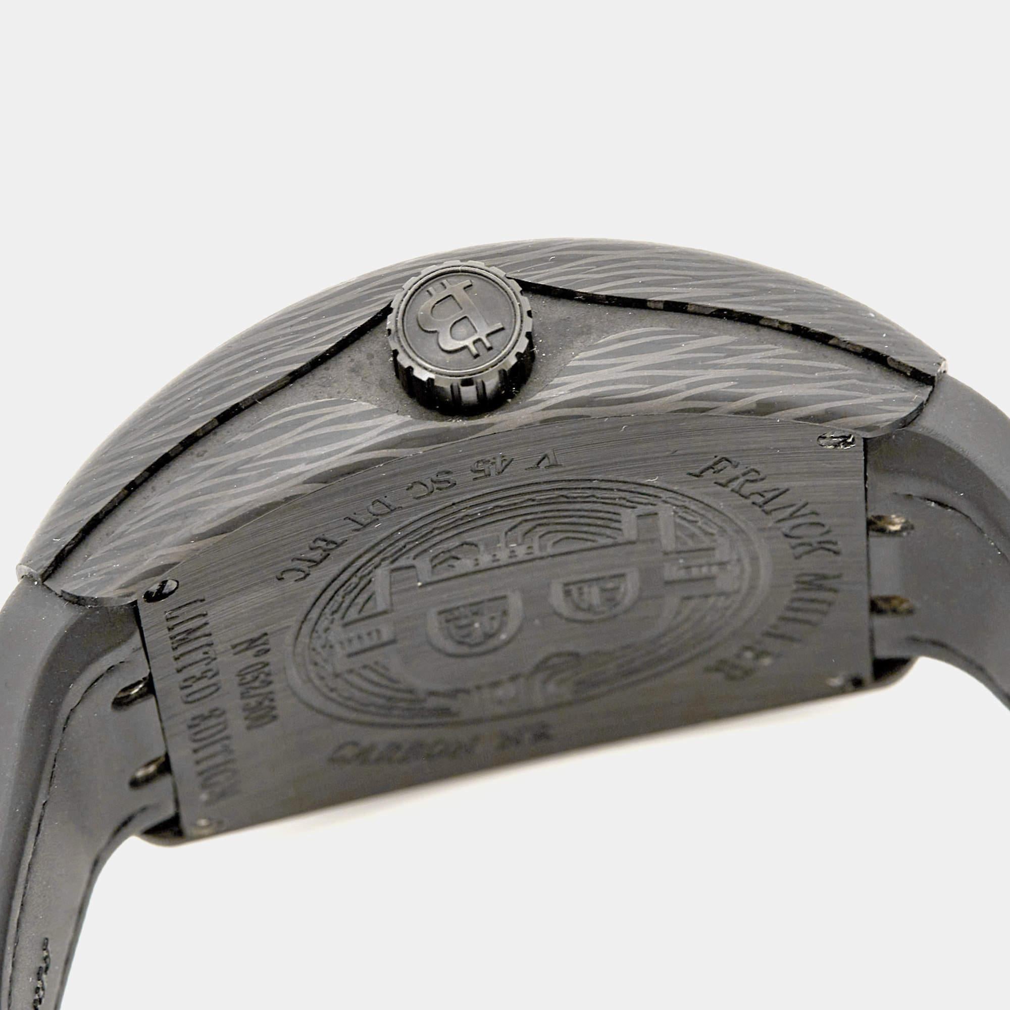 Franck Muller Black Carbon Alligator Vanguard Encrypto V45SVDTBTC Men's Wristwat 4