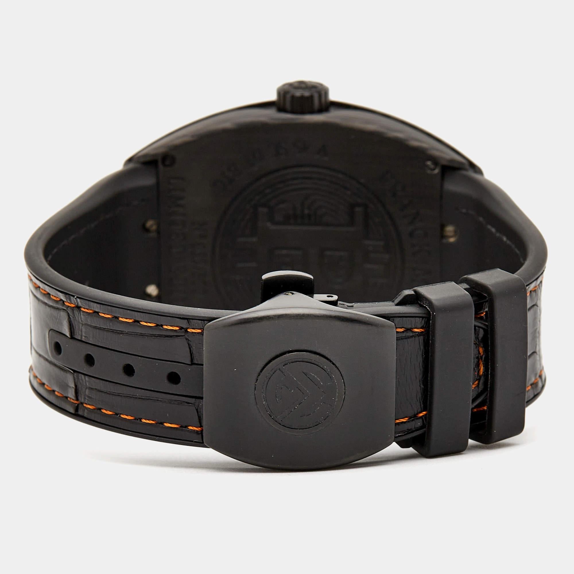 Franck Muller Black Carbon Alligator Vanguard Encrypto V45SVDTBTC Men's Wristwat 6