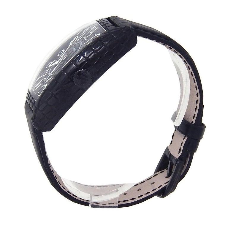Franck Muller Black Croco Automatic Watch In Excellent Condition In New York, NY