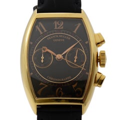Franck Muller Casablanca 18K Yellow Gold Black Dial Hand Wound Men Watch 5850 CC