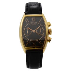 Used Franck Muller Casablanca 18K Yellow Gold Black Dial Hand Wound Men Watch 5850 CC