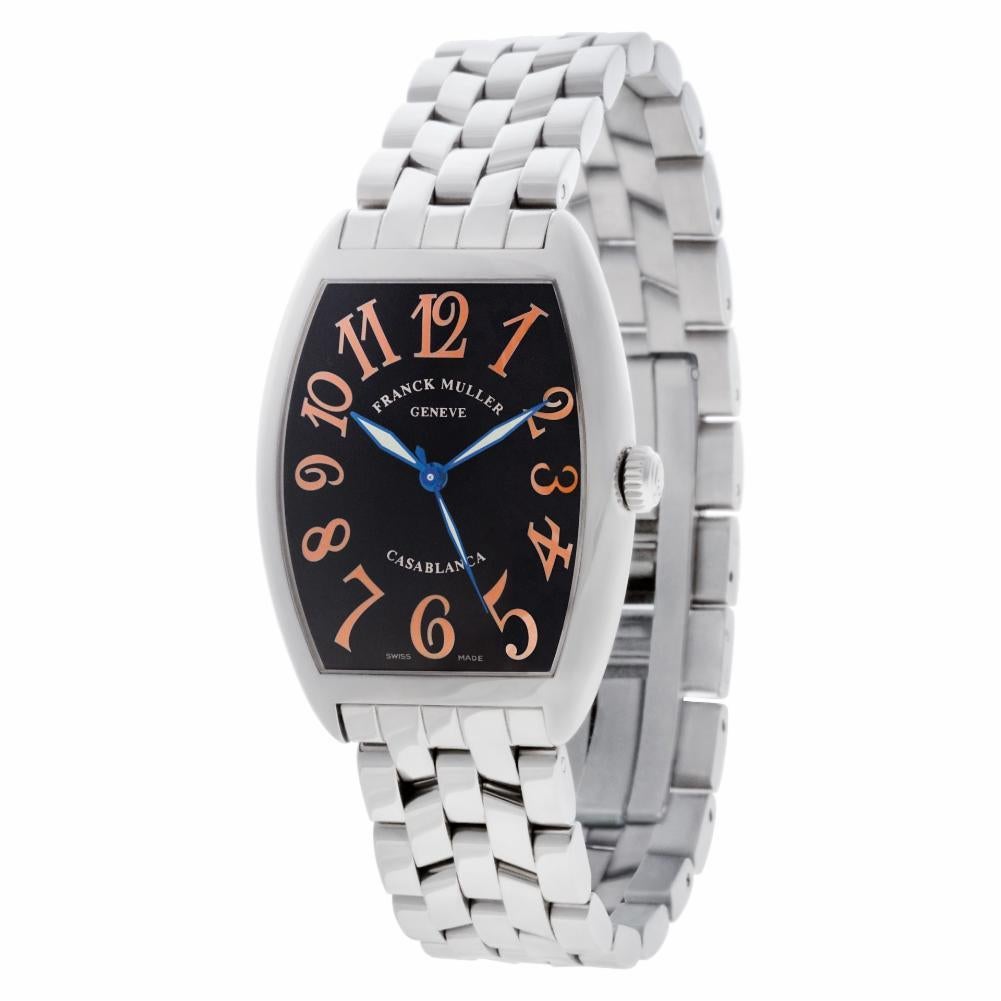 Unisex Franck Muller Casablanca Sahara in stainless steel on a custom band. Auto. Ref 2852. 31mm case size. Circa 2000s. Fine Pre-owned Franck Muller Watch. Certified preowned Classic Franck Muller Casablanca 2852 watch is made out of Stainless