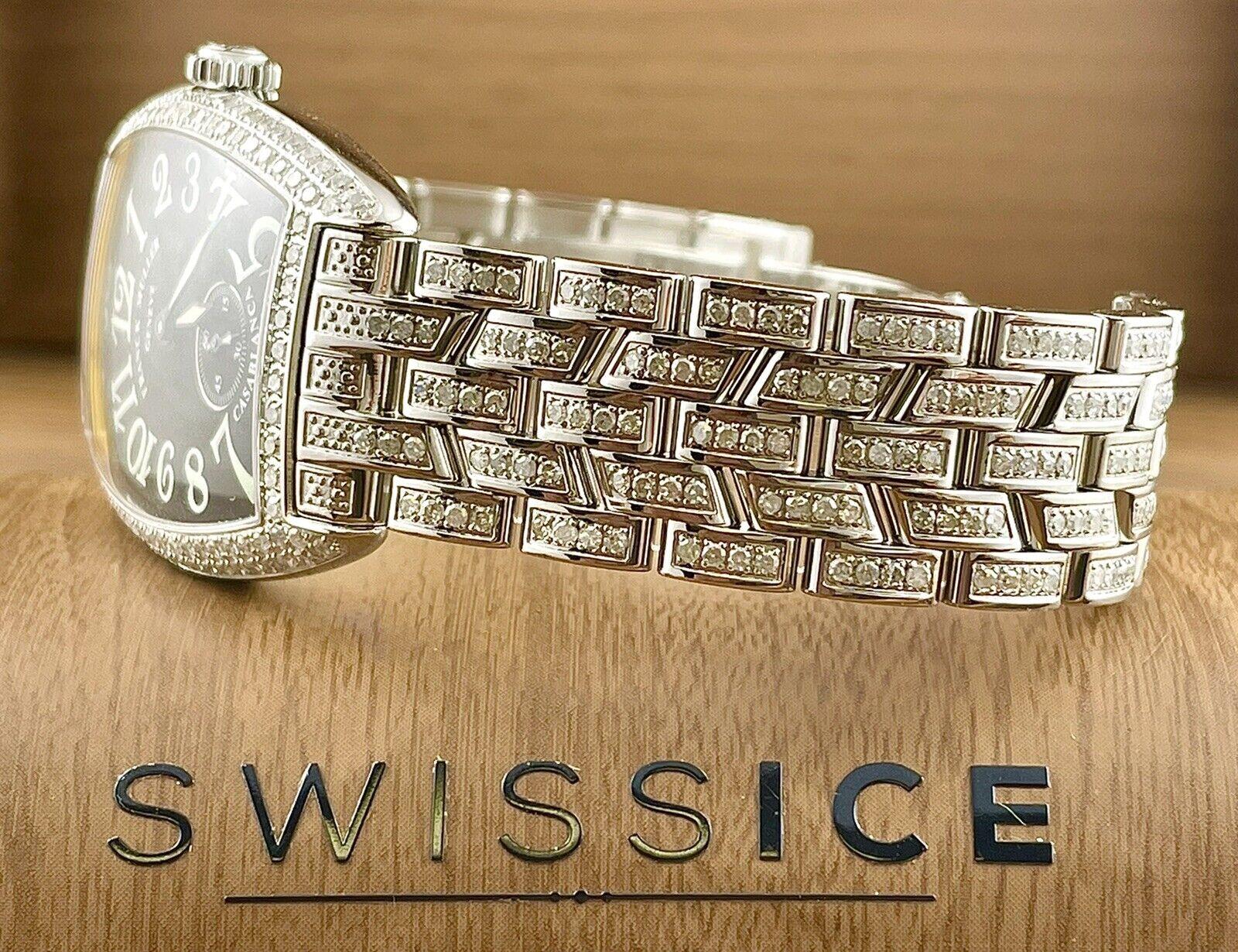 Franck Muller Casablanca 29mm Custom Iced Out w/4ct Diamanten Uhr Ref 7502S6 (Moderne) im Angebot