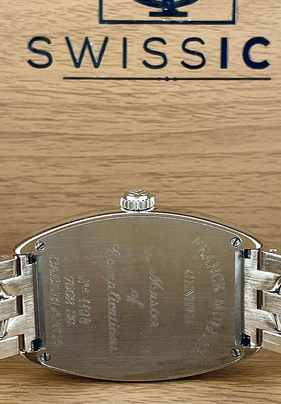 Franck Muller Casablanca 29mm Custom Iced Out w/4ct Diamanten Uhr Ref 7502S6 für Damen oder Herren im Angebot