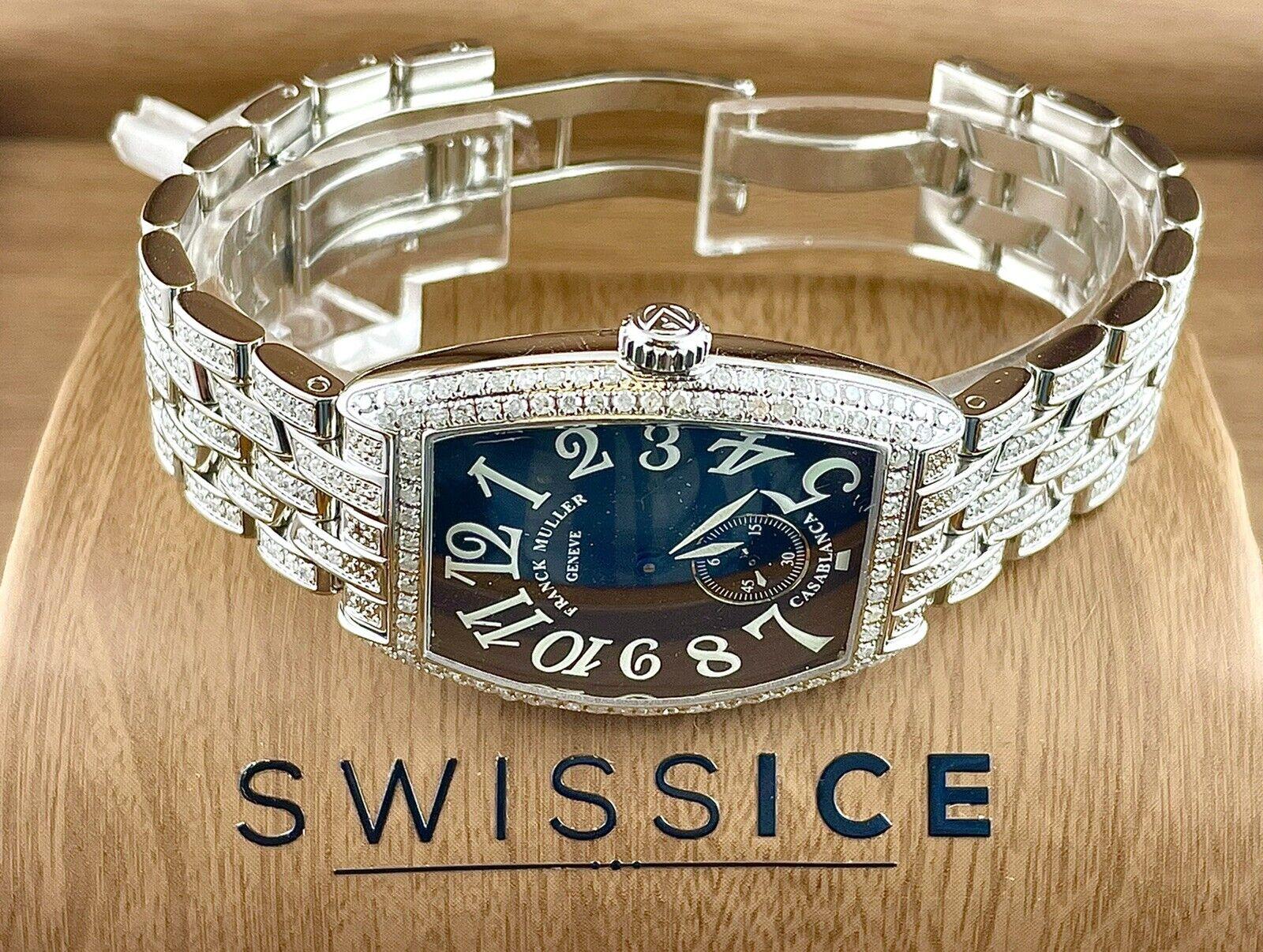 Franck Muller Casablanca 29mm Custom Iced Out w/4ct Diamanten Uhr Ref 7502S6 im Angebot 1