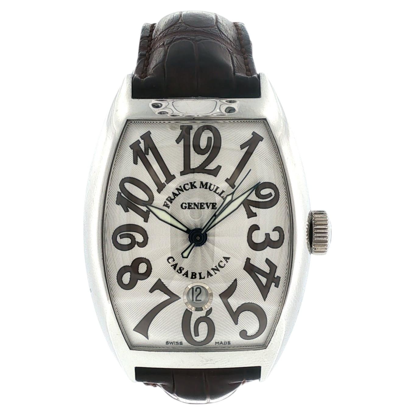 Franck Muller Casablanca 8880 C DT Automatikuhr aus Stahl mit Lederarmband