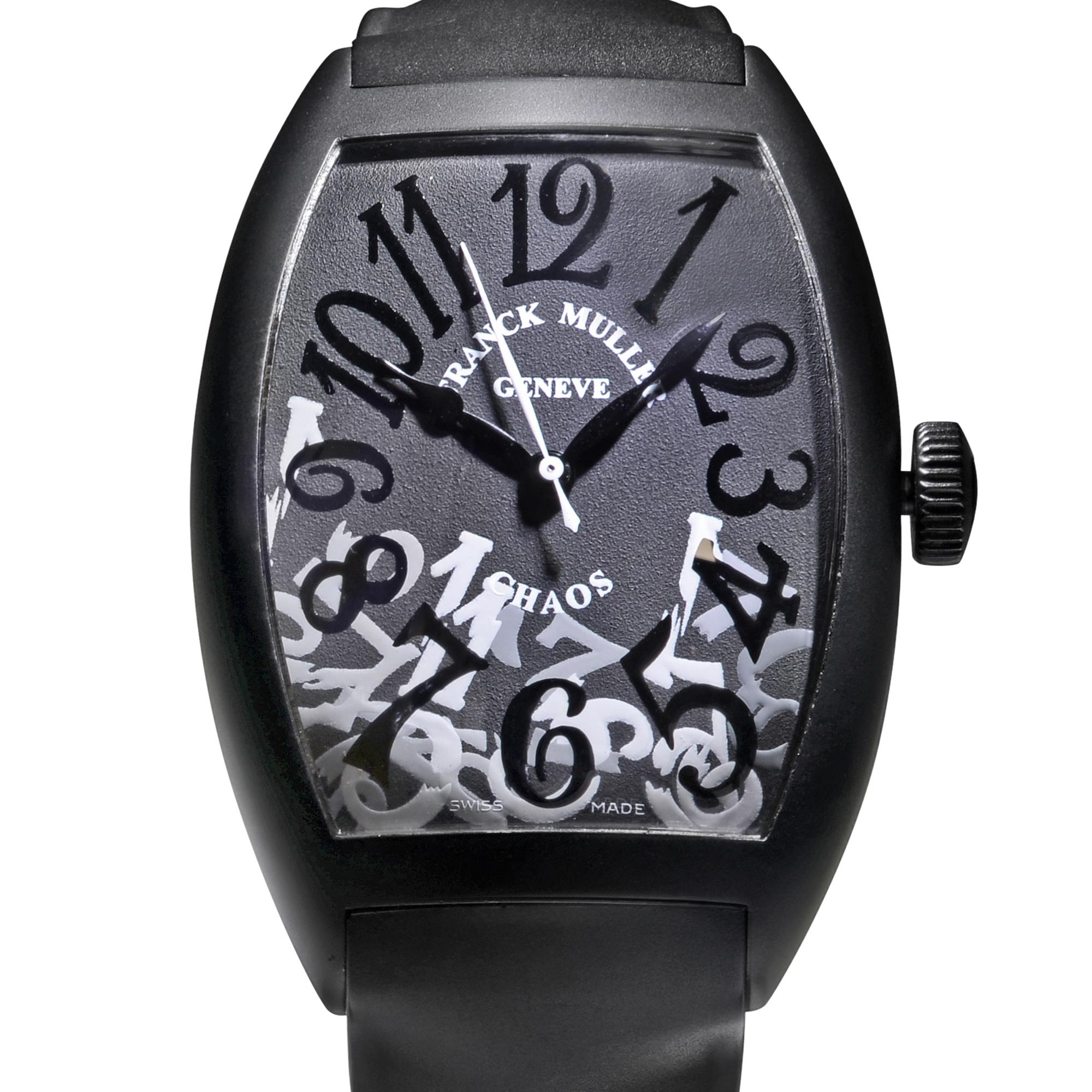 The pre-owned Watch. with a minor blemish and scratches on the black PVD near the crown. Comes without the manufacturer's box and papers
Details:
Model Number
8880 SC SBL NR CHAOS
Brand
Franck Muller
Department
Men
Style
Dress/Formal,