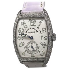 Used Franck Muller Casablanca Curvex Stainless Steel Diamond Leather Band Ladys Watch