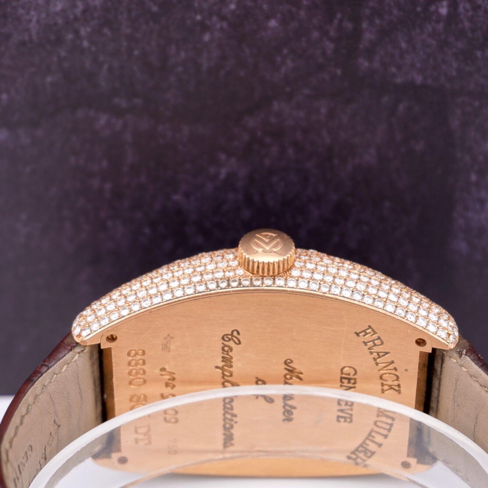 Women's or Men's Franck Muller Casablanca Jumbo 39x47mm 18k Rose Gold 12ct Diamond Men's Watch