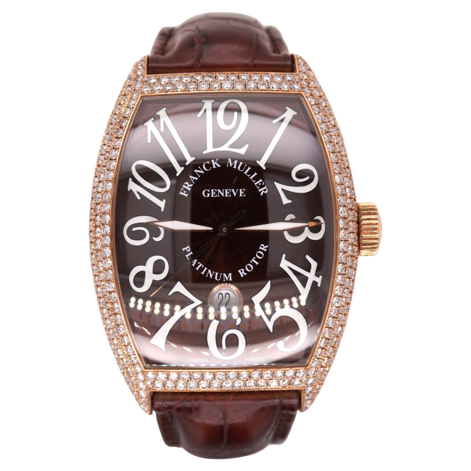 Franck Muller Casablanca Jumbo 39x47mm 18k Rose Gold 12ct Diamond Men's Watch