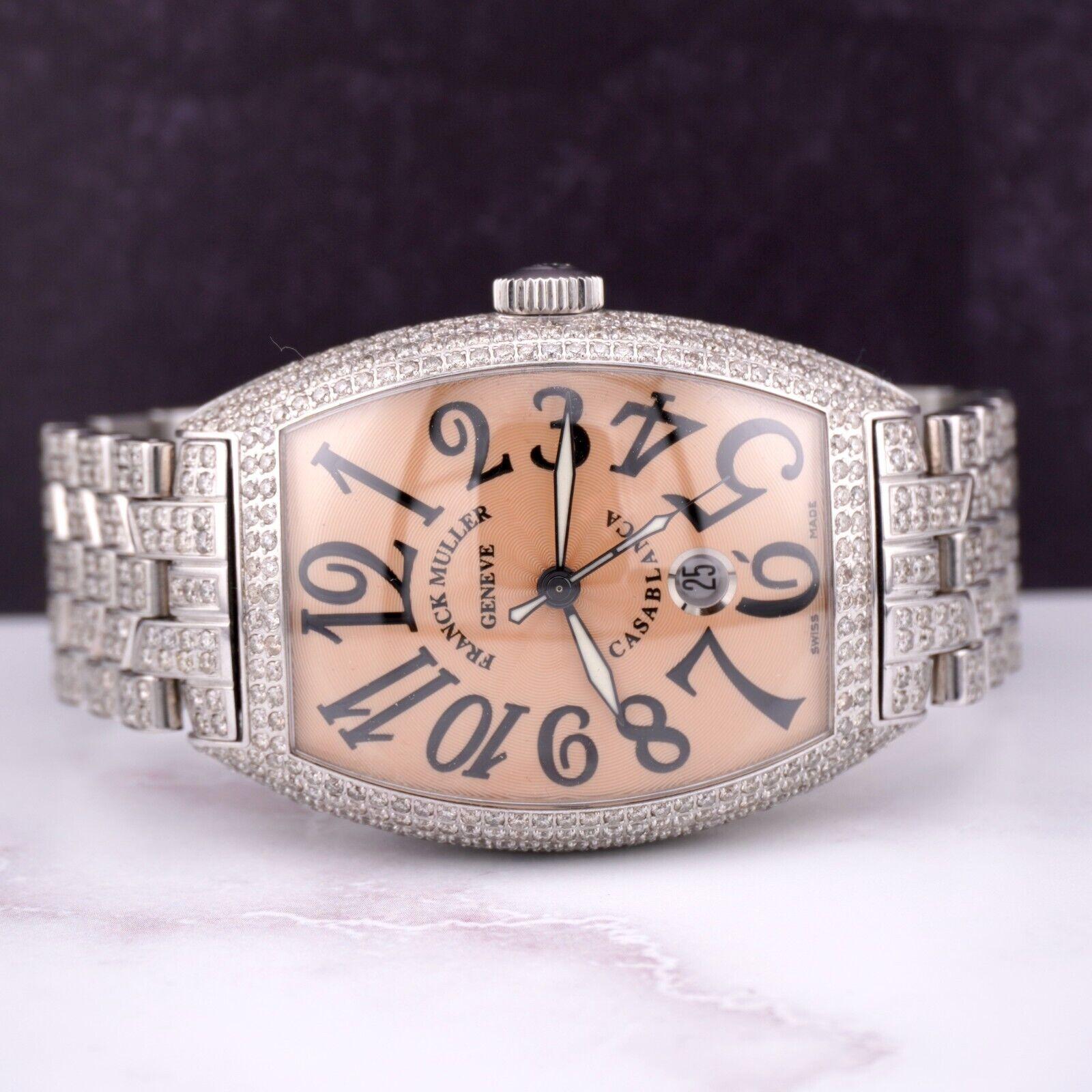 Franck Muller Casablanca Jumbo 39mm Watch. A Pre-owned watch w/ Gift Box. The Watch Itself is Authentic and Comes with Authenticity Card. Watch Reference is 8880 and is in Excellent Condition (See Pictures). The dial color is Salmon is and material
