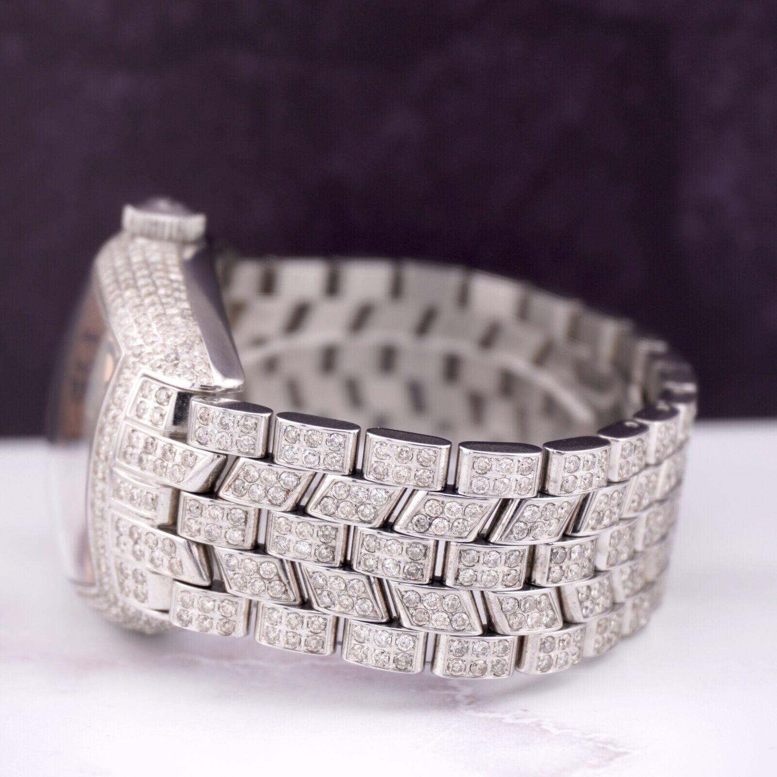 Women's or Men's Franck Muller Casablanca Men's Watch Steel 39x50mm Pink Dial Iced 15ct Diamonds For Sale