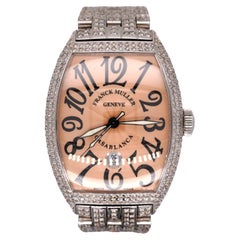 Franck Muller Casablanca Herrenuhr Stahl 39x50mm Rosa Zifferblatt Iced 15ct Diamanten