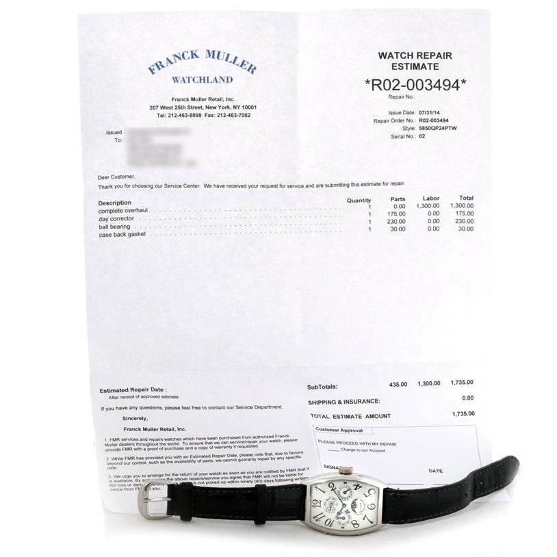 Franck Muller Casablanca Perpetual Calendar Platinum Watch 5850 QP For Sale 5