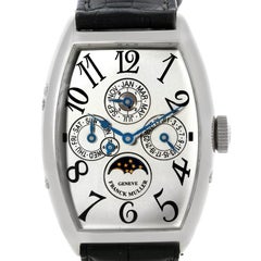 Franck Muller Montre Casablanca en platine à calendrier perpétuel 5850 QP