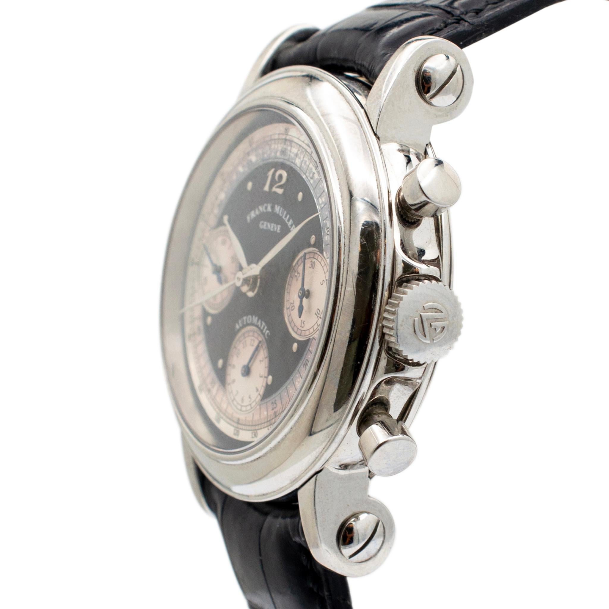 Franck Muller Chronograph 7000CC Herrenuhr aus Edelstahl im Zustand „Hervorragend“ in Houston, TX