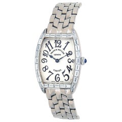 Franck Muller Cintree Curvex 1752 QZ BAG, Silver Dial, Certified