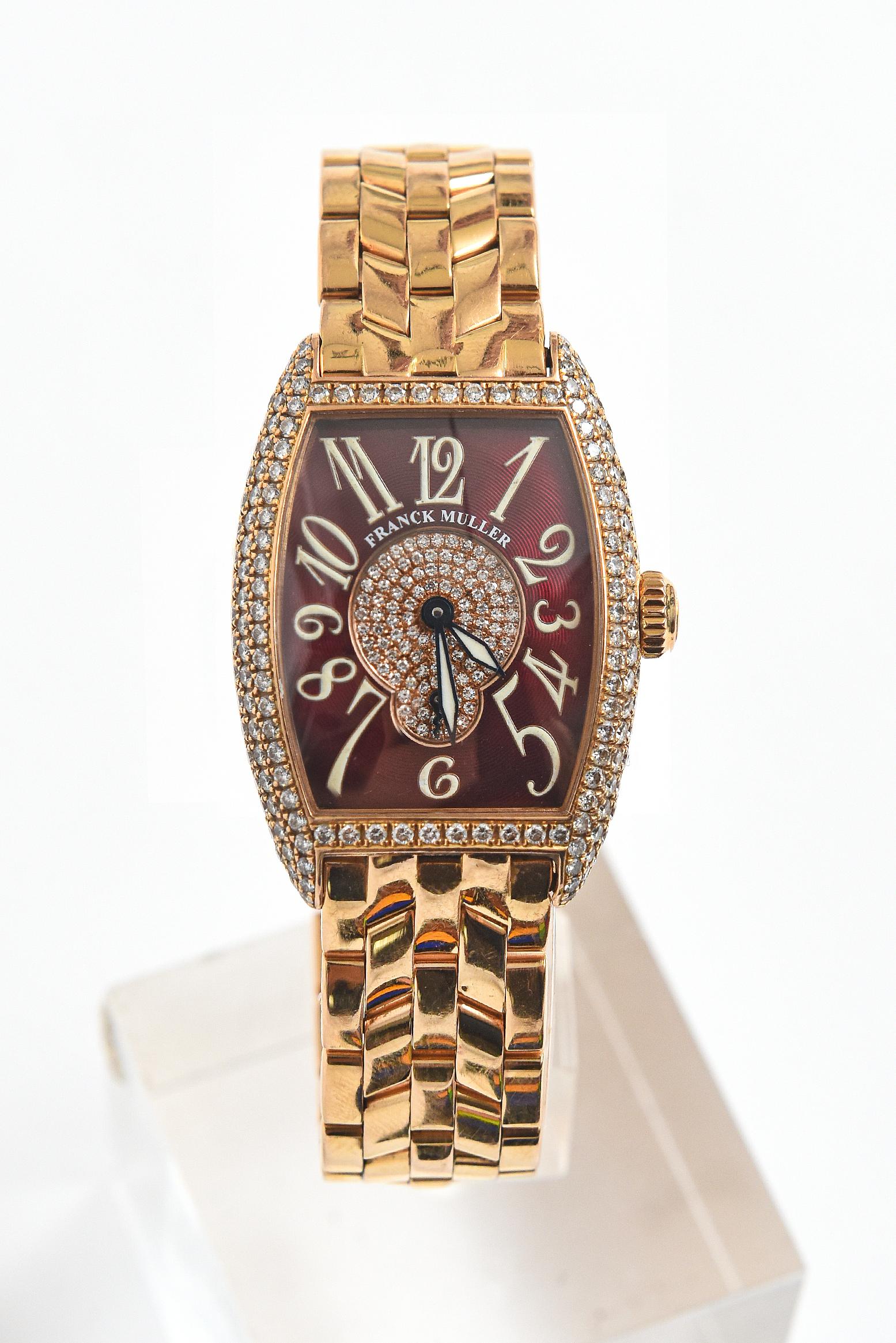 Women's Franck Muller Cintree Curvex 18k Diamonds Ladies Wristwatch Ref. 1750 S6 PM D CD For Sale
