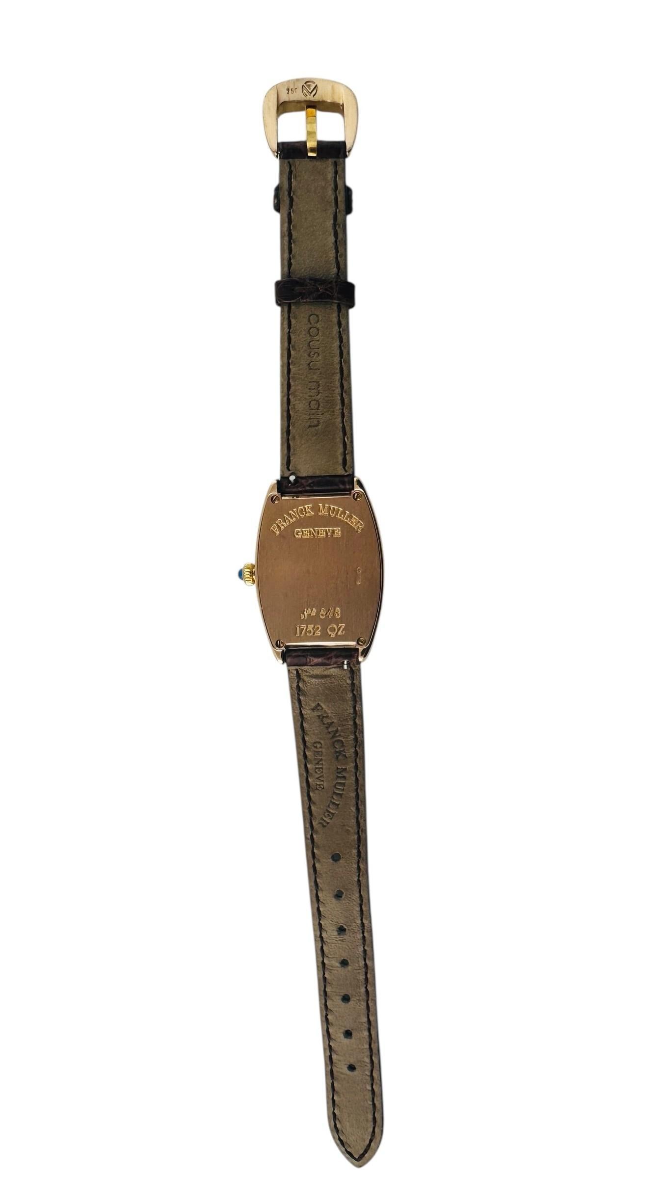 Franck Muller Cintree Curvex 18K Rose Gold 1752QZ Ladies Watch #23248 im Zustand „Gut“ im Angebot in Washington Depot, CT