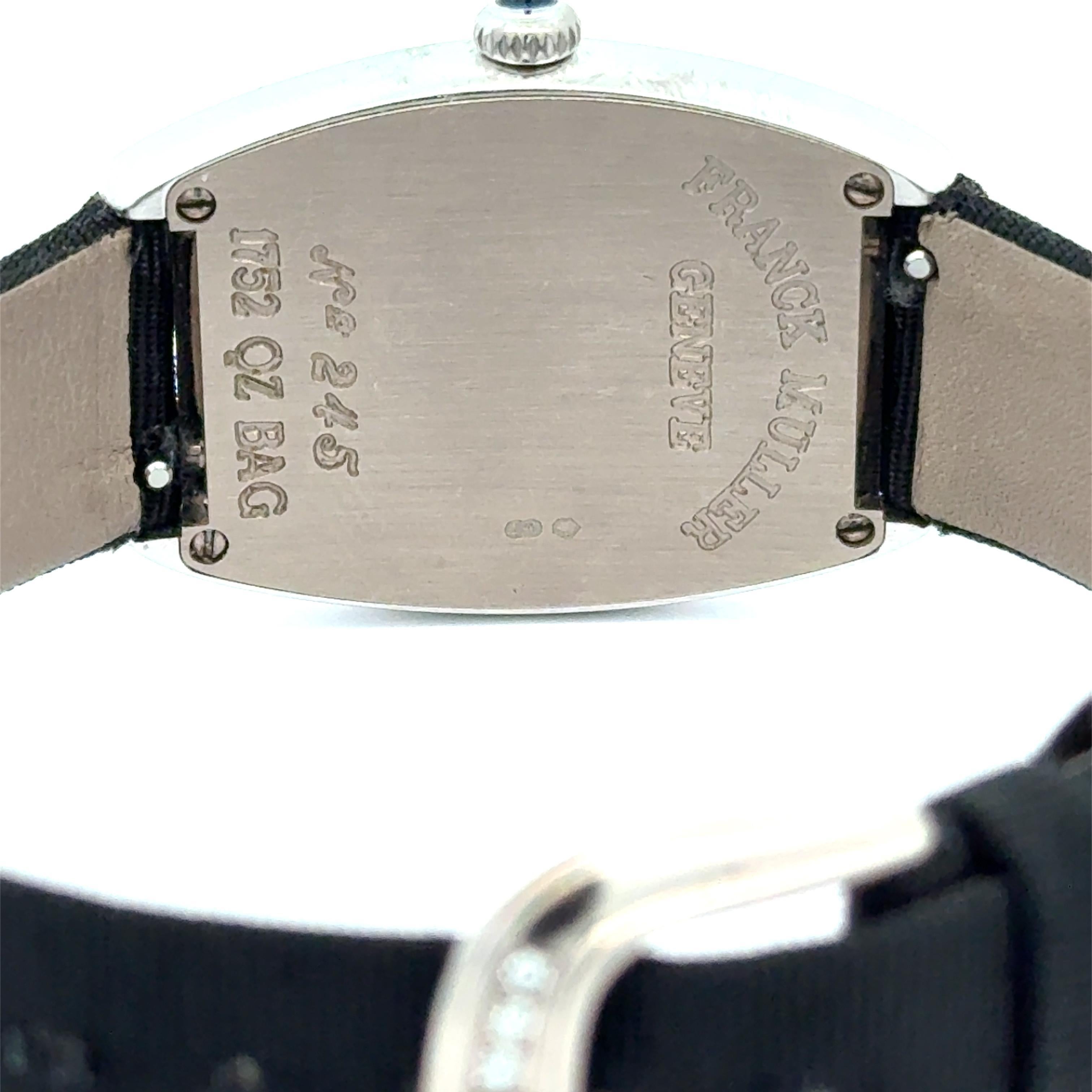 Franck Muller Cintree Curvex 18k Weißgold Diamant Lünette Armbanduhr im Angebot 2