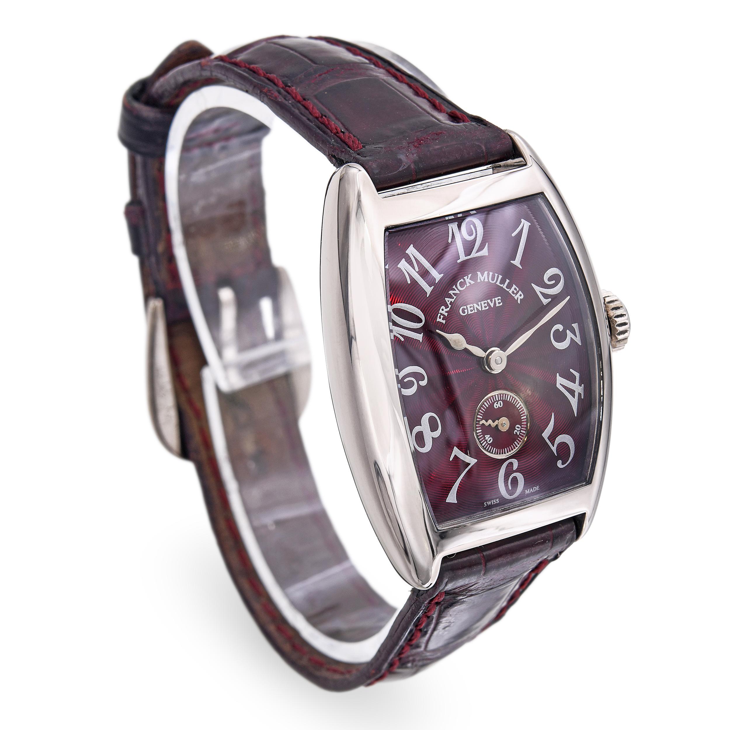 Franck Muller Cintree Curvex 18k Weißgold Handaufzug Damenuhr Ref. 1750 S6 im Zustand „Gut“ im Angebot in New York, NY