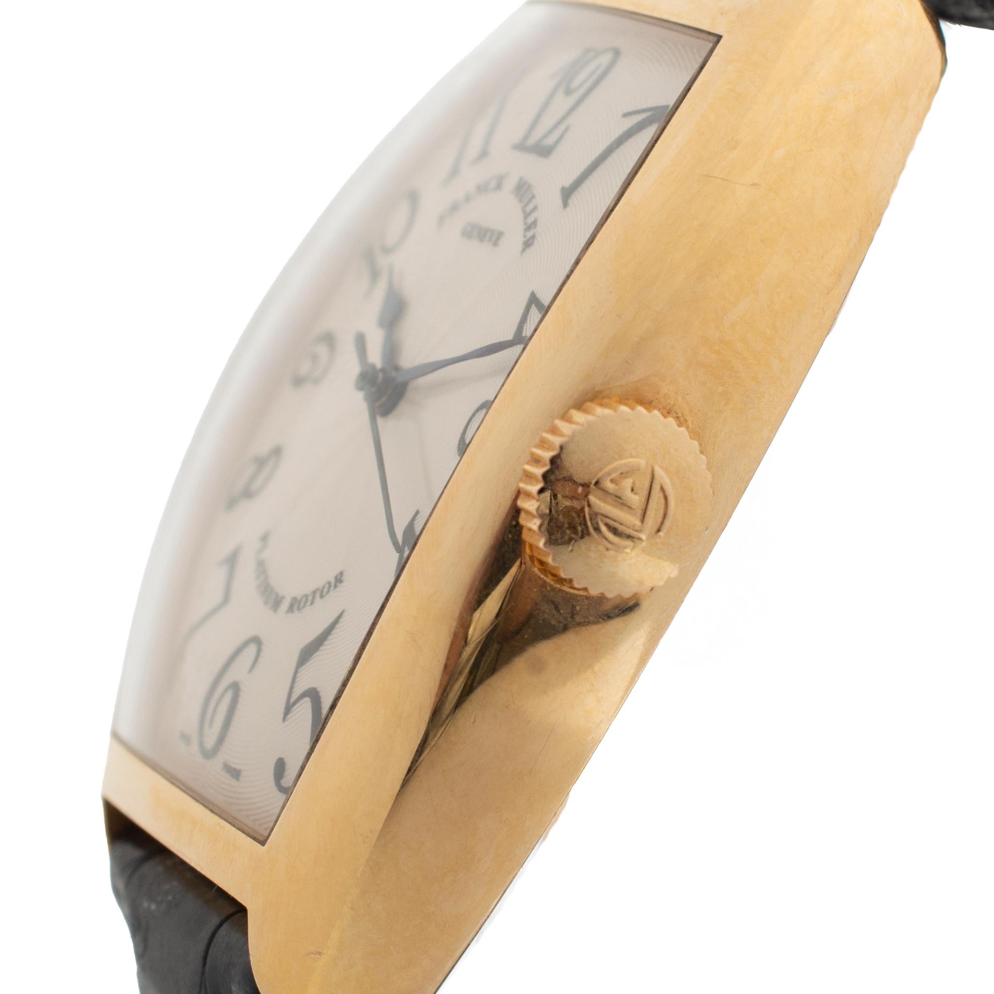Reloj Franck Muller Cintree Curvex 5850 SC 32MM Rotor Platino Oro Amarillo 18K en Excelente Estado en Houston, TX