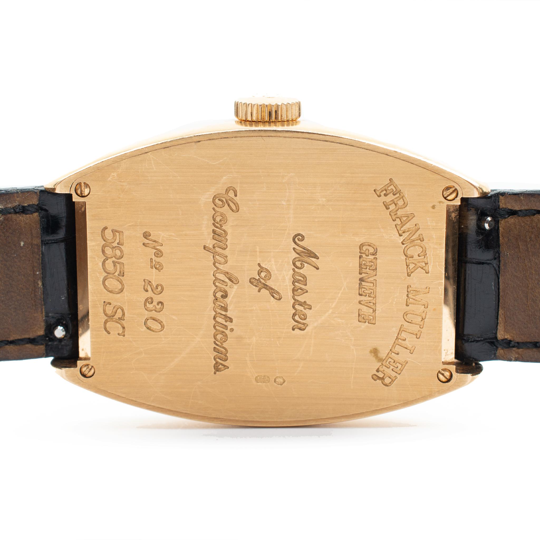 Reloj Franck Muller Cintree Curvex 5850 SC 32MM Rotor Platino Oro Amarillo 18K 1