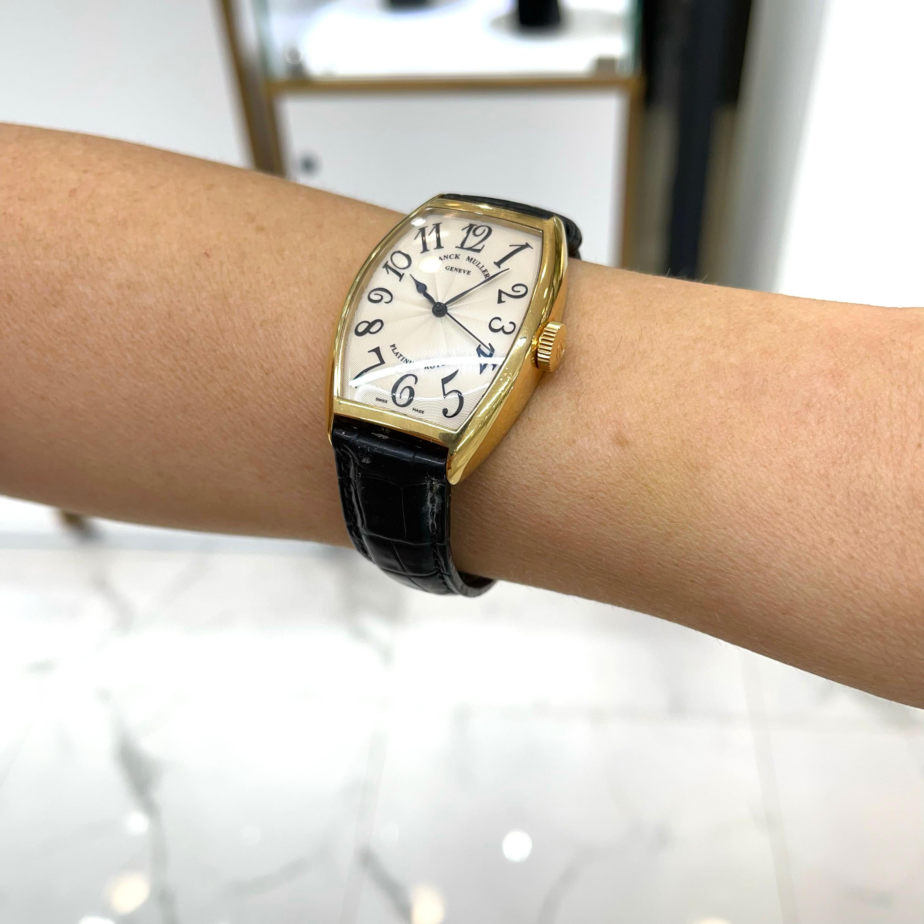 Reloj Franck Muller Cintree Curvex 5850 SC 32MM Rotor Platino Oro Amarillo 18K 2
