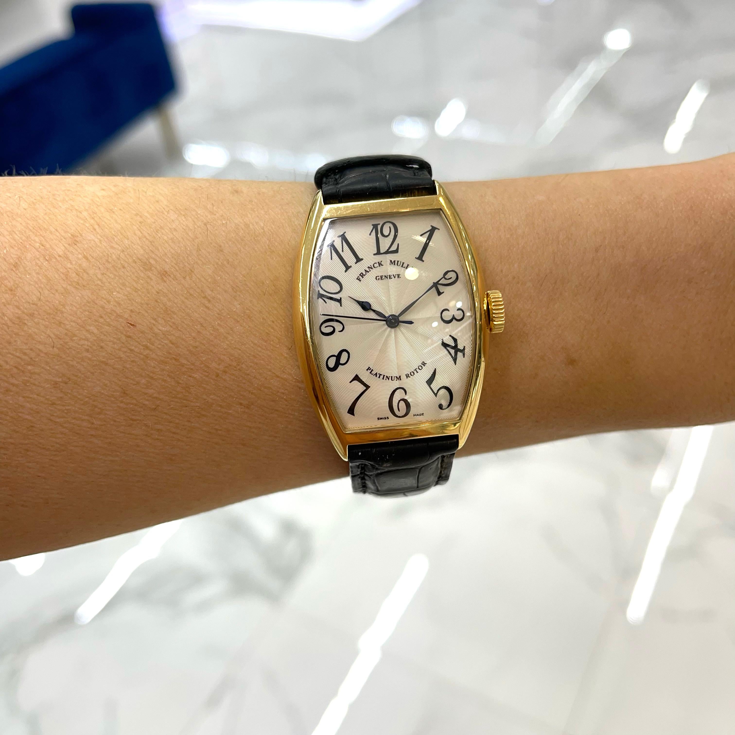Reloj Franck Muller Cintree Curvex 5850 SC 32MM Rotor Platino Oro Amarillo 18K 3