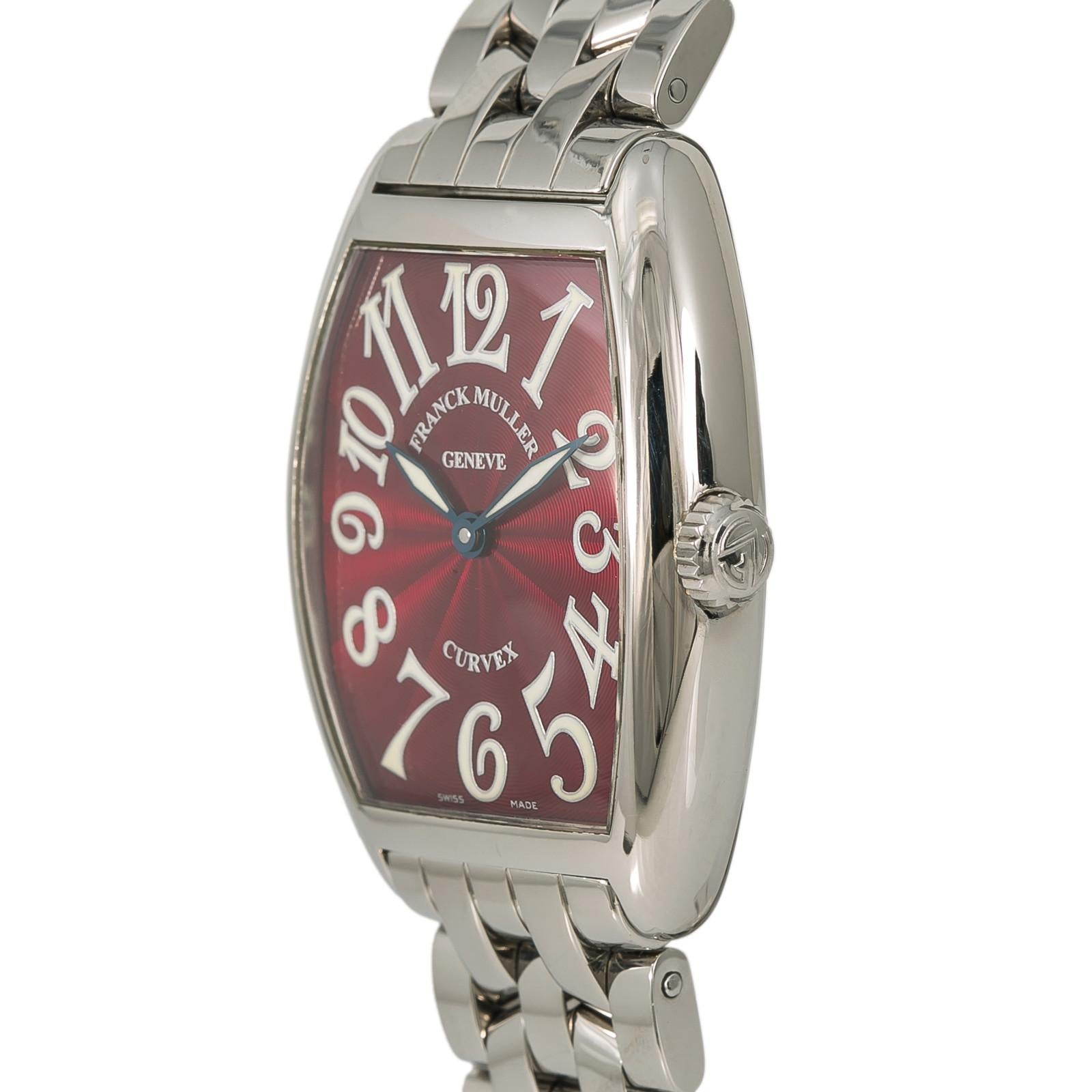 Contemporary Franck Muller Cintree Curvex 7502 QZ, Case, Certified and Warranty For Sale