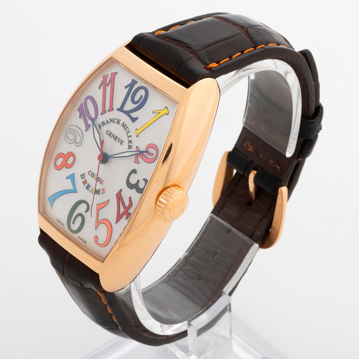 Franck Muller Cintree Curvex Colour Dreams Ref 7851SC. Gehäuse aus 18 Karat Roségold, 2006 im Zustand „Hervorragend“ in Canterbury, England