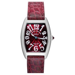 Franck Muller Cintree Curvex Rare Cadre Boîte à Cadran Rouge