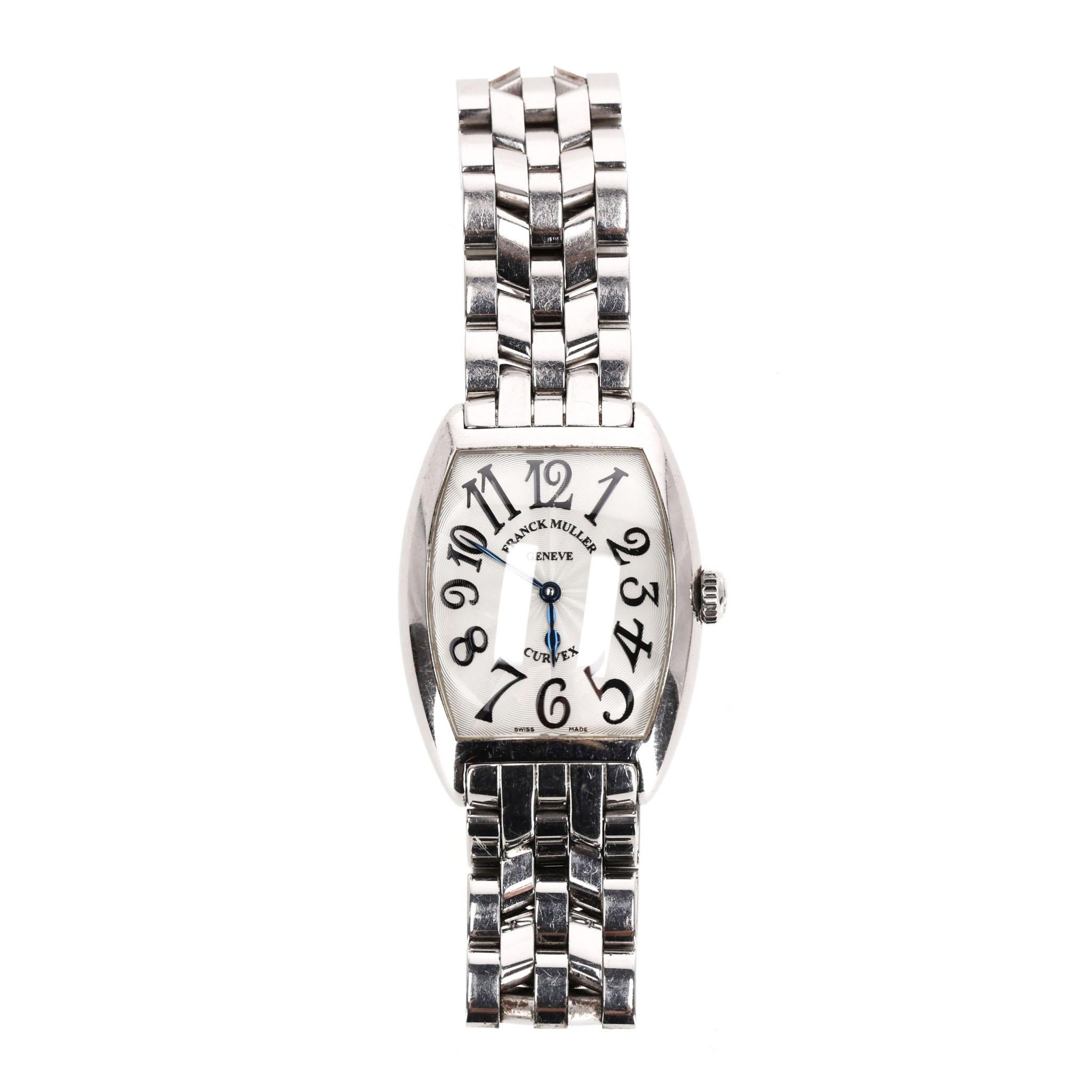 Franck Muller Cintrée Curvex Watch In Stainless Steel In Fair Condition For Sale In London, GB
