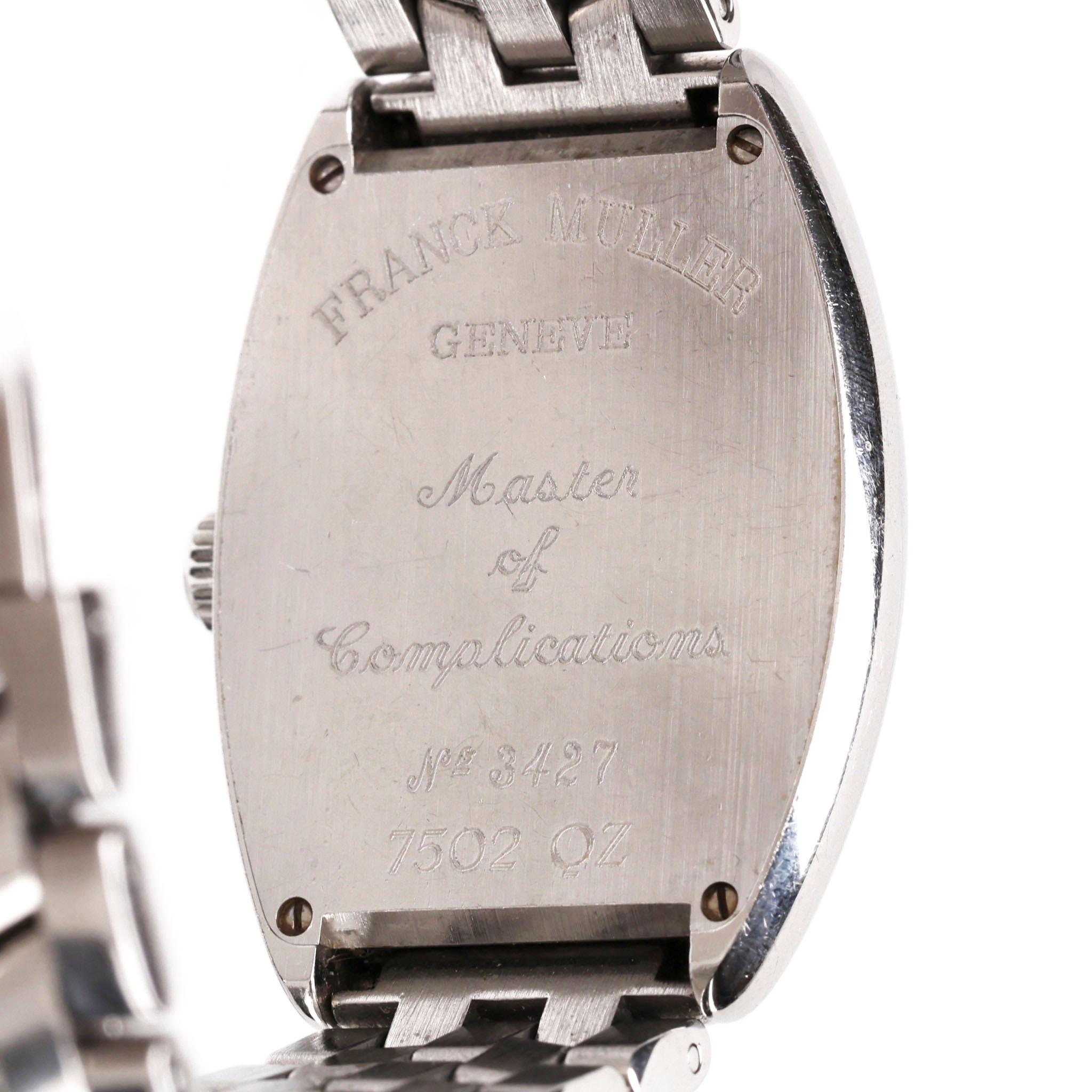 Franck Muller Cintrée Curvex Watch In Stainless Steel For Sale 4