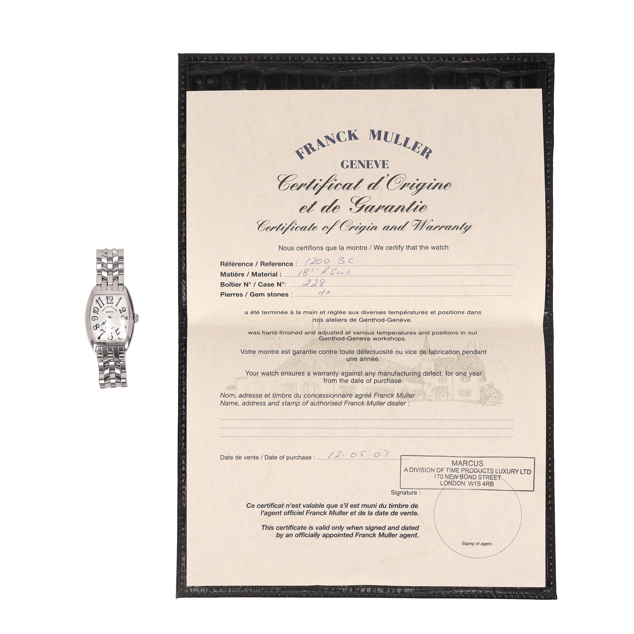 Franck Muller Cintrée Curvex Watch In Stainless Steel For Sale 5