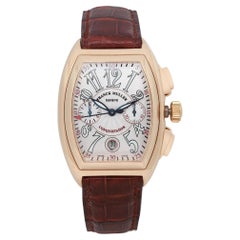 Franck Muller Conquistador 18K Yellow Gold Silver Dial Mens Watch 8001CC