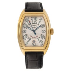 Vintage Franck Muller Conquistador 8001 sc in yellow gold with silver dial 35mm watch