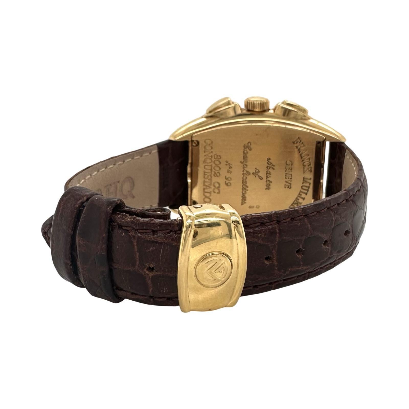 Franck Muller Conquistador 8002 CC Chronograph Uhr aus 18 Karat Gelbgold im Zustand „Gut“ in Miami, FL